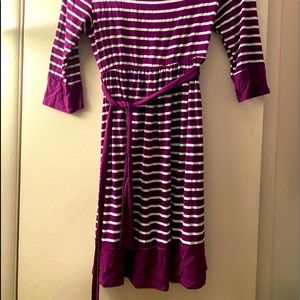 Pinkblush MATERNITY striped burgundy/white dress